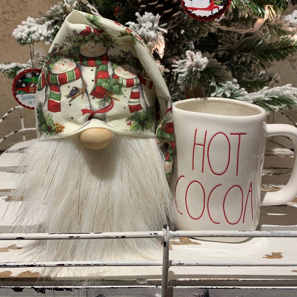 Rae Dunn Hot Cocoa Mug & Handmade Christmas Gnome